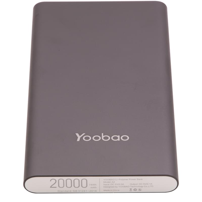 Внешний аккумулятор Yoobao, 20000Mah, A2, Slim, Grey (YB-A2/GR) - фото #0, Technodom.kz