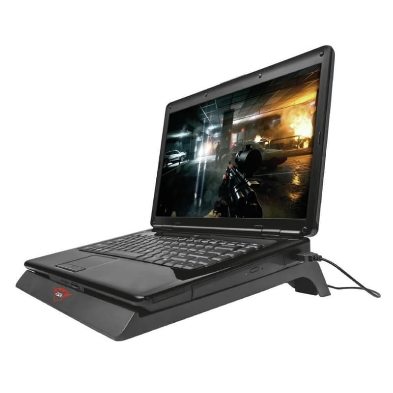 Охлаждающая подставка для ноутбука Trust GXT 220 KUZO до 17.3", Чёрный - фото #3, Technodom.kz