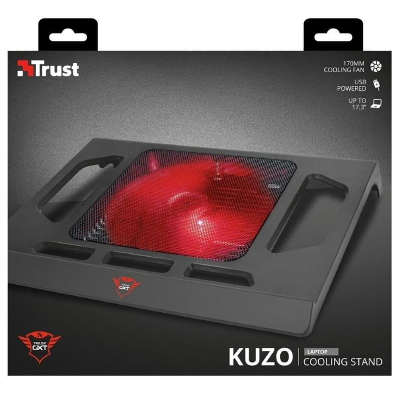 Охлаждающая подставка для ноутбука Trust GXT 220 KUZO до 17.3", Чёрный - фото #4, Technodom.kz
