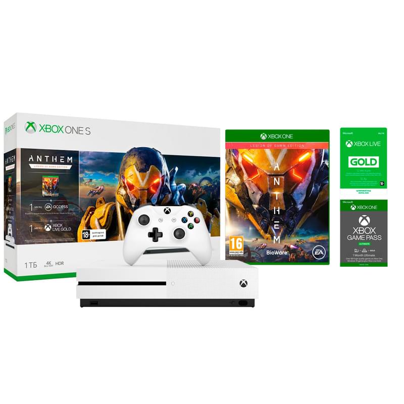 Игровая консоль XBOX One S 1TB + Anthem Legion of Dawn Edition + подписки Live и Game Pass на 1 мес - фото #0, Technodom.kz