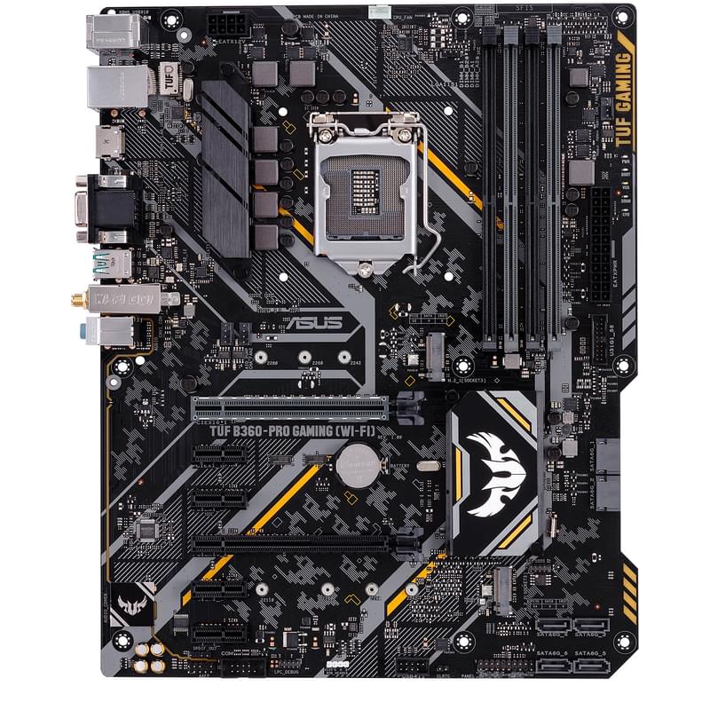 Материнская плата Asus TUF B360-PRO GAMING LGA1151 4DDR4 PCI-E 2x16 4x1 (HDMI+VGA) ATX - фото #0, Technodom.kz