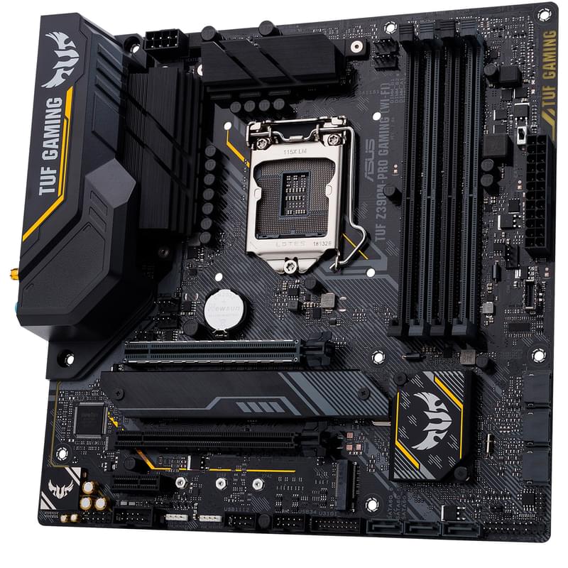 Материнская плата Asus TUF Z390M-PRO GAMING (WI-FI) LGA1151 Z390 4DDR4 PCI-E 2x16 1x1 ATX - фото #2, Technodom.kz