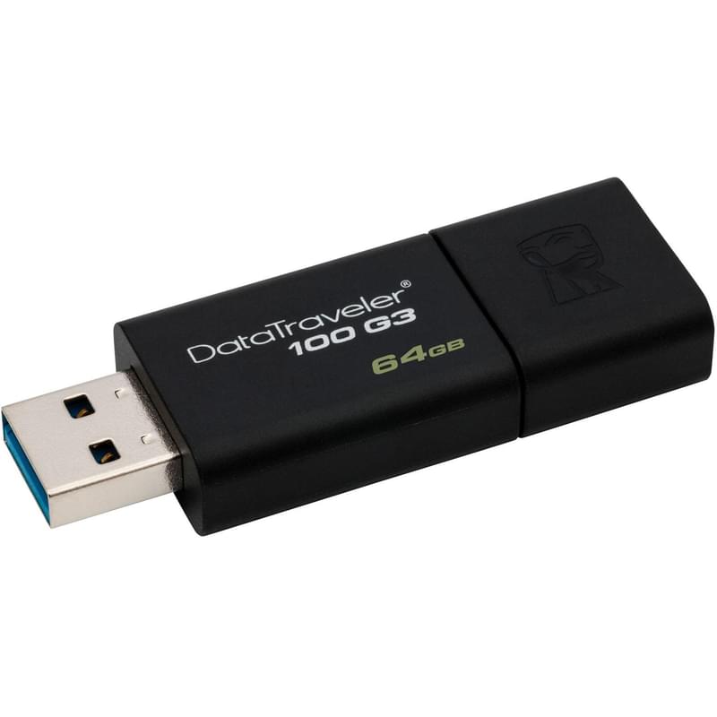 USB 64GB Kingston DataTraveler флэш-жинақтауышы, 3.0, Black (DT100G3/64GB) - фото #0, Technodom.kz