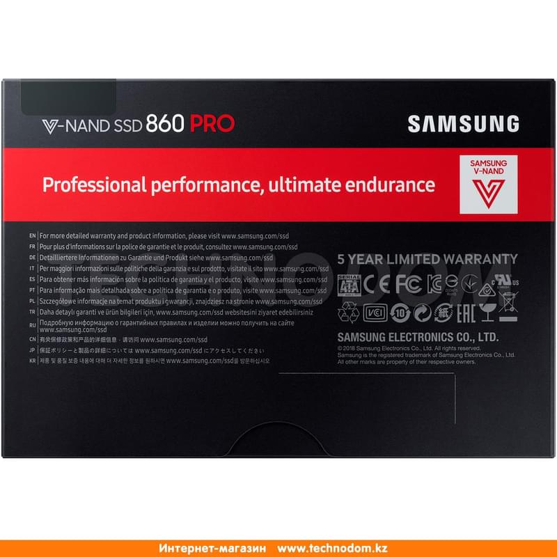 Внутренний SSD 2.5" 7мм 512GB Samsung 860 PRO, SATA-III 3D MLC (MZ-76P512BW) - фото #9, Technodom.kz