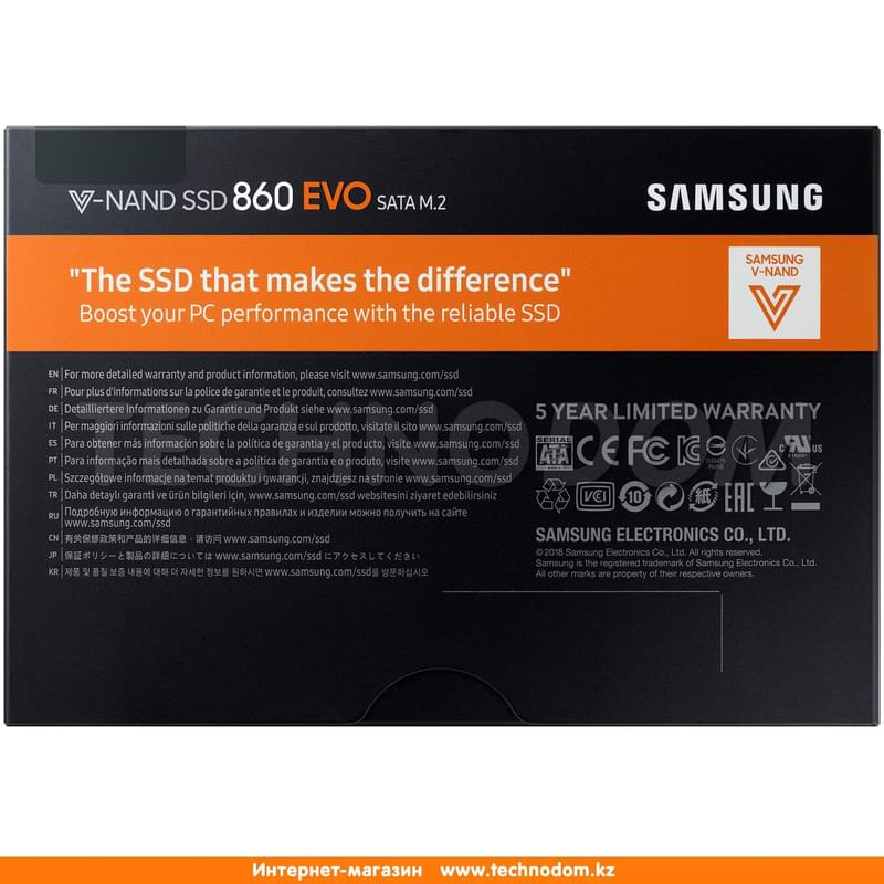 Внутренний SSD M.2 2280 500GB Samsung 860 EVO SATA-III 3D TLC (MZ-N6E500BW) - фото #8, Technodom.kz