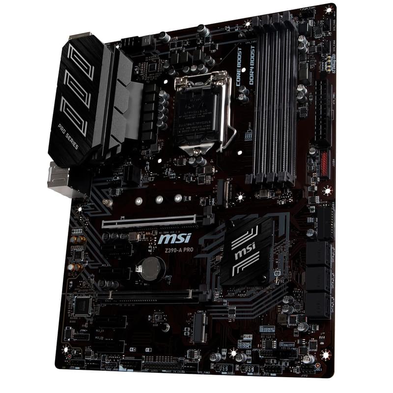 Материнская плата MSI Z390-A PRO LGA1151 4DDR4 PCI-E 2x16 4x1 (DP+DVI-D+VGA) ATX - фото #1, Technodom.kz