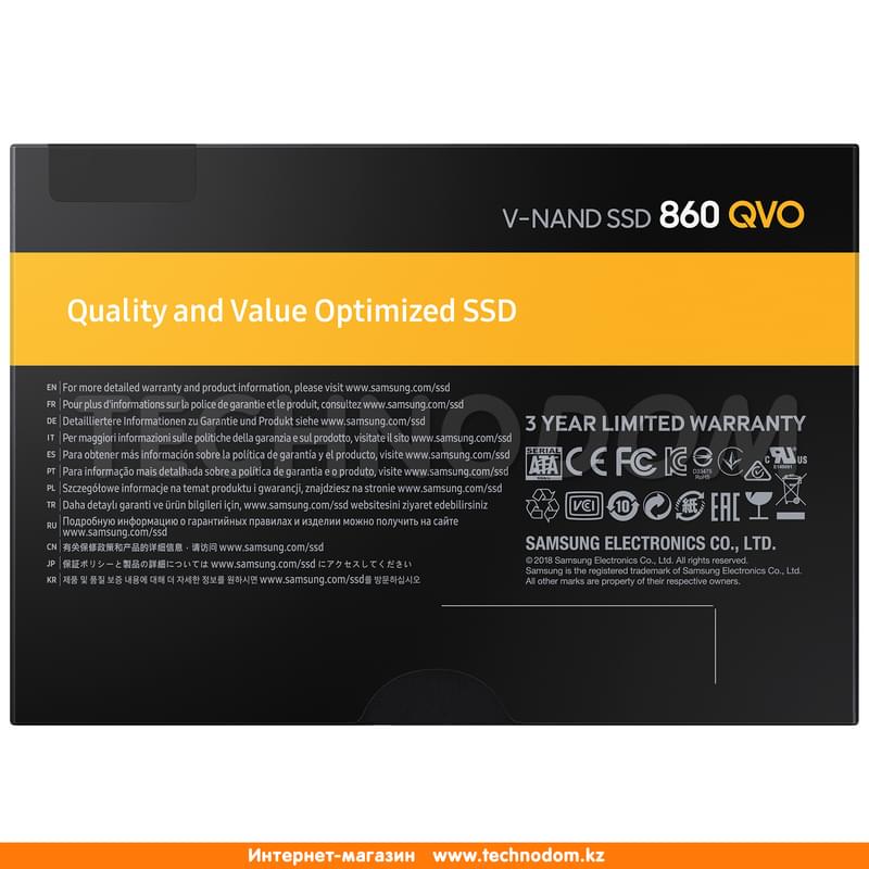 Внутренний SSD 2.5" 7мм 1TB Samsung 860 QVO SATA-III 3D QLC (MZ-76Q1T0BW) - фото #7, Technodom.kz