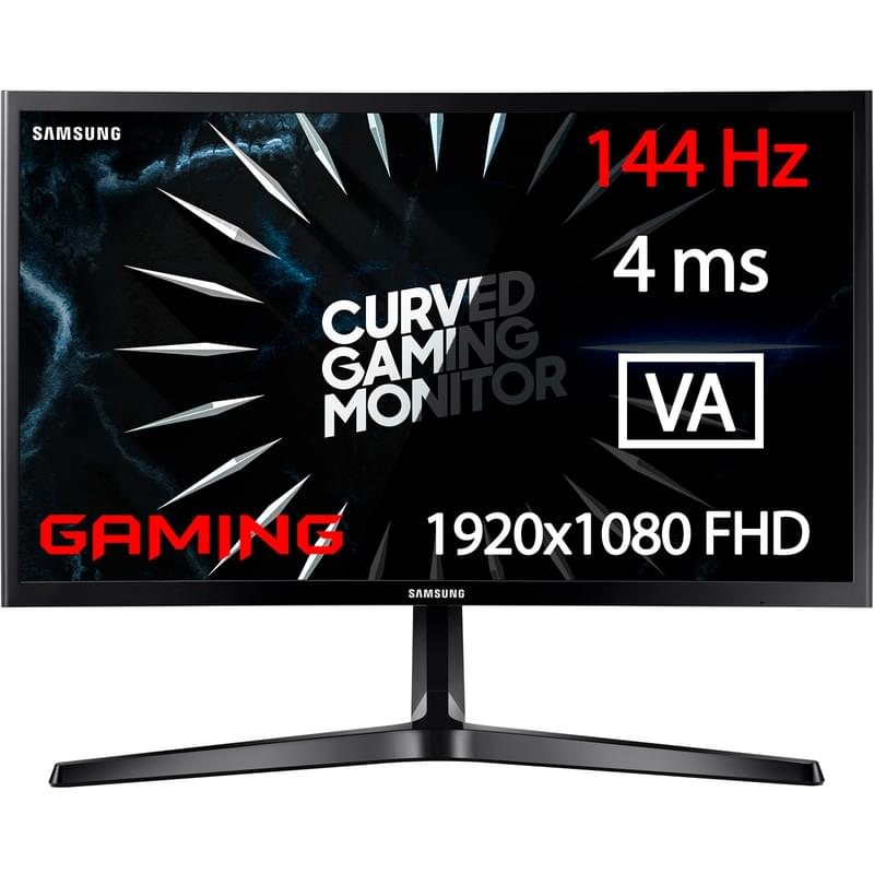 Монитор Игровой 23.5" Samsung LC24RG50FQIXCI 1920x1080 16:9 VA 144ГЦ (HDMI+DP) Curved Black - фото #0, Technodom.kz