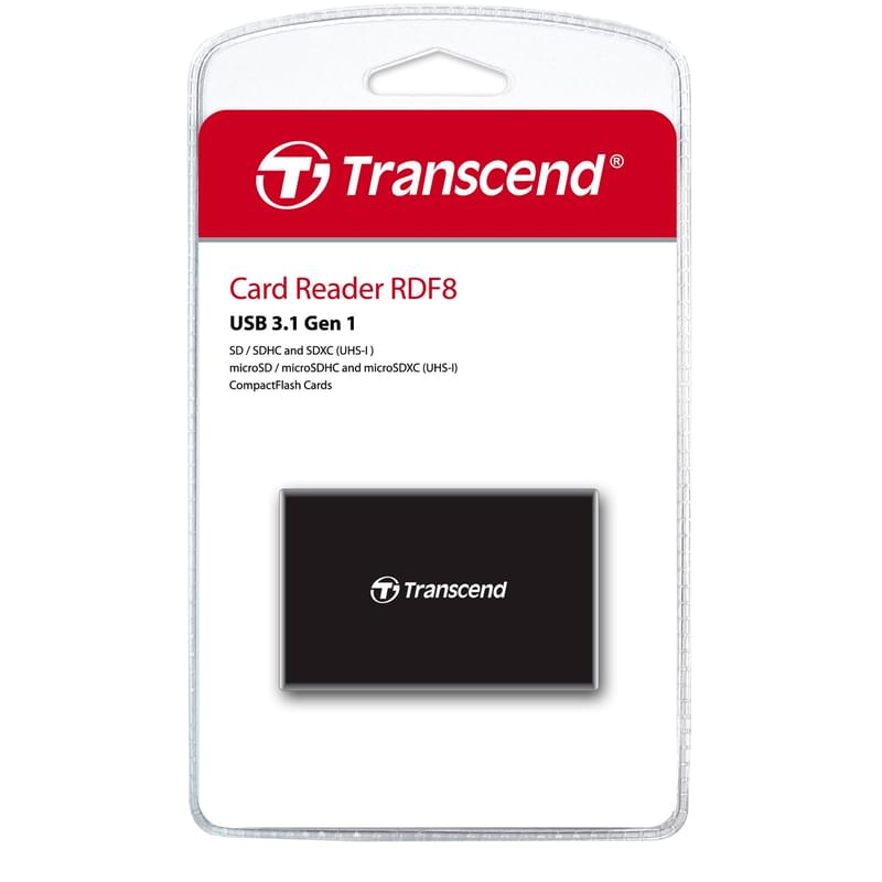Картридер Transcend All-in-One USB 3.1 Black (TS-RDF8K2) - фото #2, Technodom.kz