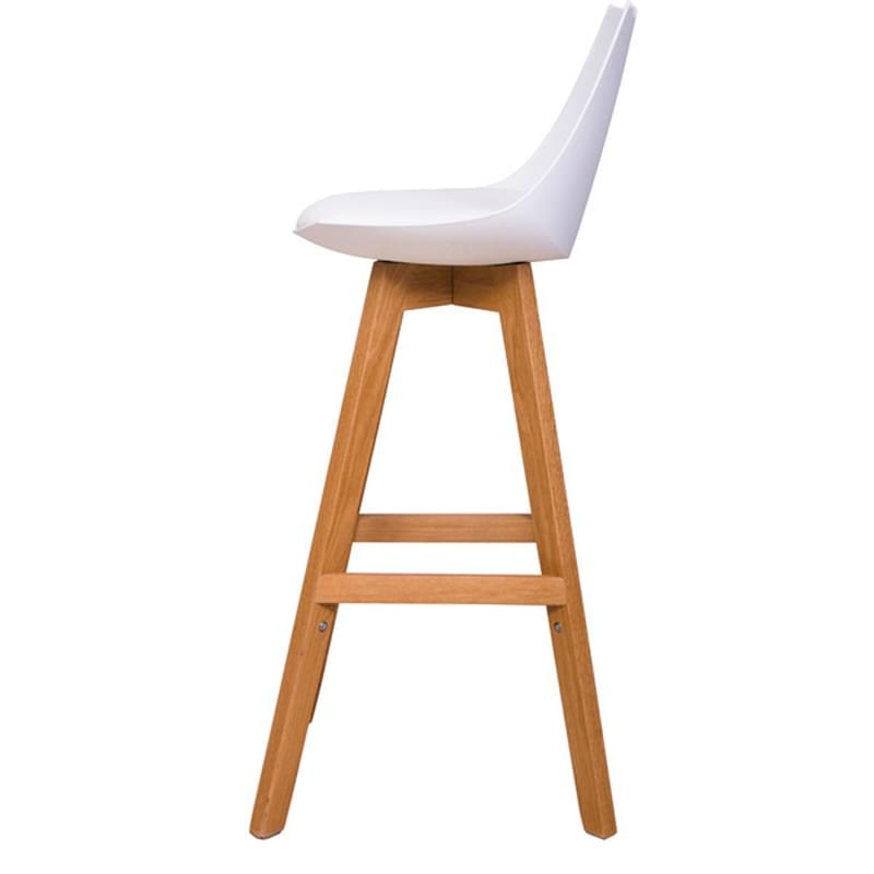 Барный стул, массив дуба, белый, 41*35*100 - фото #2, Technodom.kz
