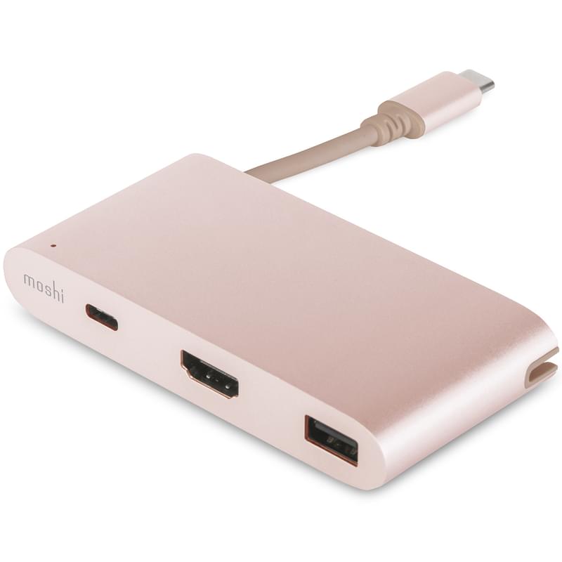 Адаптер USB Type-C to 1*USB 2.0, 1*HDMI, 1*Type-C, Moshi, Golden Rose (99MO084207) - фото #1, Technodom.kz