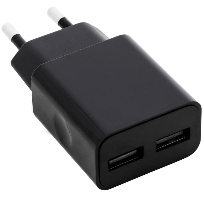 Сетевое зарядное устройство 2*USB, 2.4A + каб. MicroUSB, AVA, Черный (AV-CHT002M) - фото #1, Technodom.kz