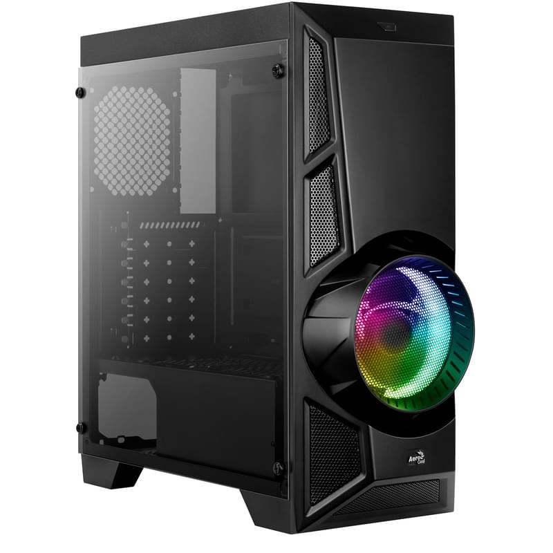 ПК корпус Aerocool AeroEngine RGB Mid-Tower, window, Black mATX - фото #1, Technodom.kz