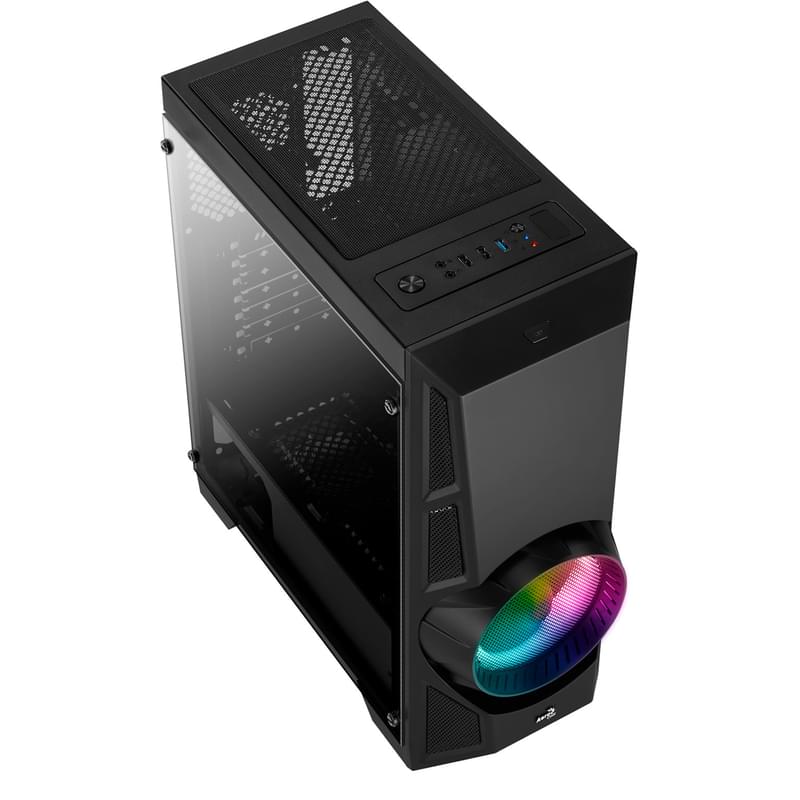 ПК корпус Aerocool AeroEngine RGB Mid-Tower, window, Black mATX - фото #2, Technodom.kz