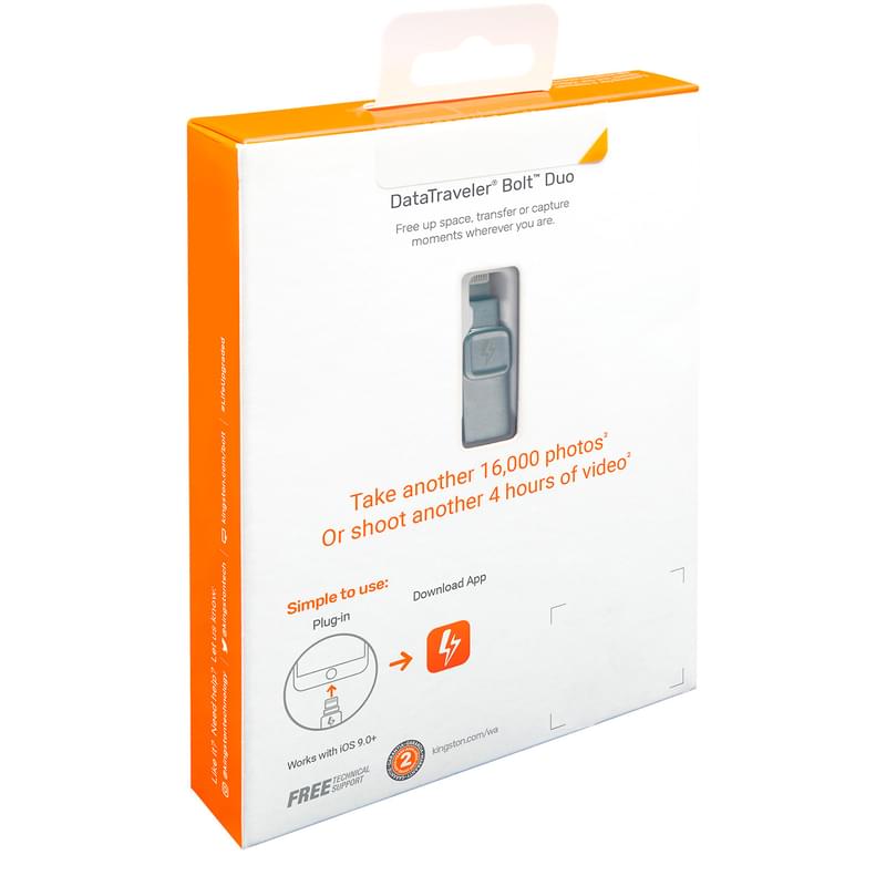 USB Флешка 128GB Kingston DataTraveler Bolt Duo with Lightning (C-USB3L-SR128-EN) - фото #6, Technodom.kz