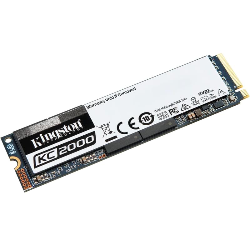 Внутренний SSD M.2 2280 500GB Kingston KC2000 PCIe 3.0 x4 NVMe 3D TLC (SKC2000M8/500G) - фото #1, Technodom.kz