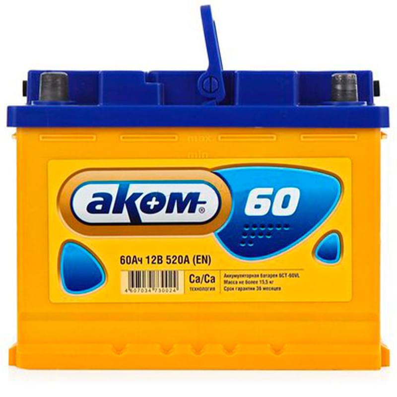 Аккумулятор Akom 60Ah "- +" (6CT-60AhL) - купить по лучшей цене в ...