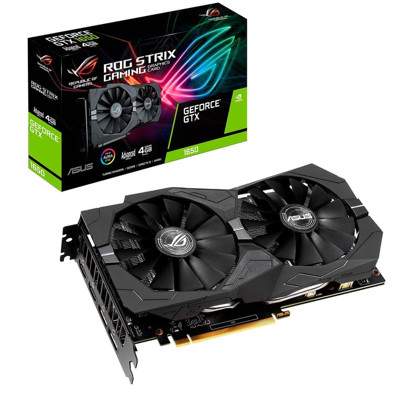 Видеокарта ASUS ROG STRIX GeForce GTX1650 4GB 128bit/G5 (2HDMI+2DP)(ROG-STRIX-GTX1650-A4G-GAMING) - фото #8, Technodom.kz