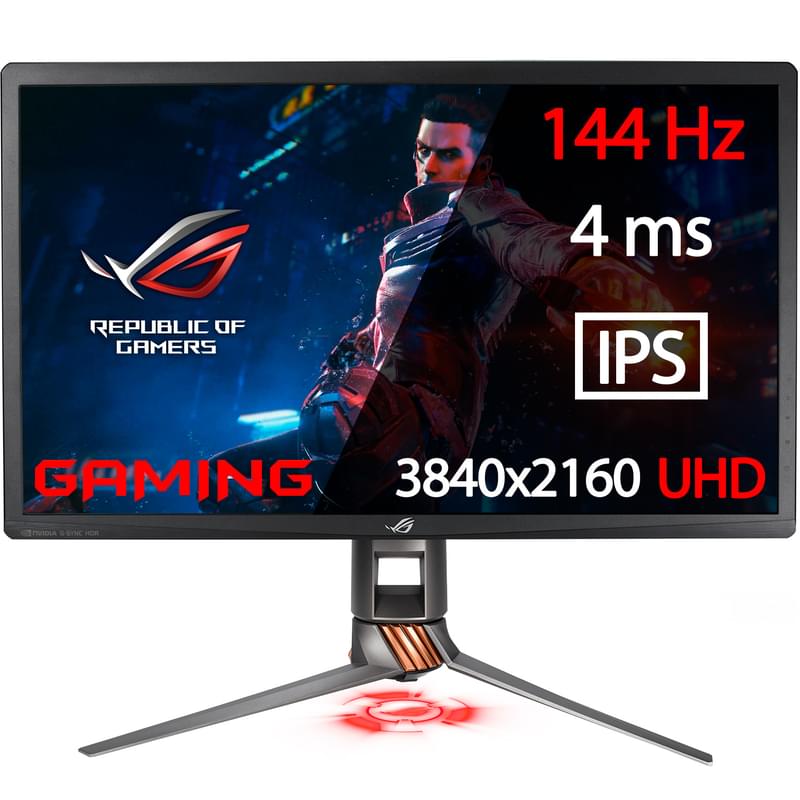 Монитор Игровой 27" Asus ROG Swift PG27UQ 3840x2160 16:9 IPS 144ГЦ (HDMI+DP) Titanium - фото #0, Technodom.kz