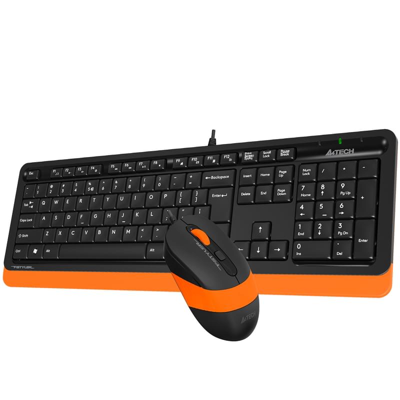 Клавиатура + Мышка проводные USB  A4tech Fstyler F1010, Orange - фото #2, Technodom.kz