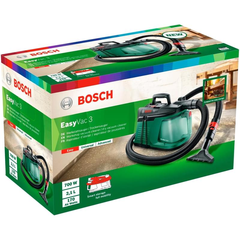 Пылесос для сухой очистки Bosch EasyVac 3 (06033D1000) - фото #2, Technodom.kz