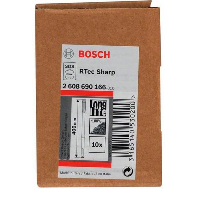 Набор из 10 плоских зубил Bosch RTec Sharp SDS max 25Х400мм (2608690166) - фото #1, Technodom.kz
