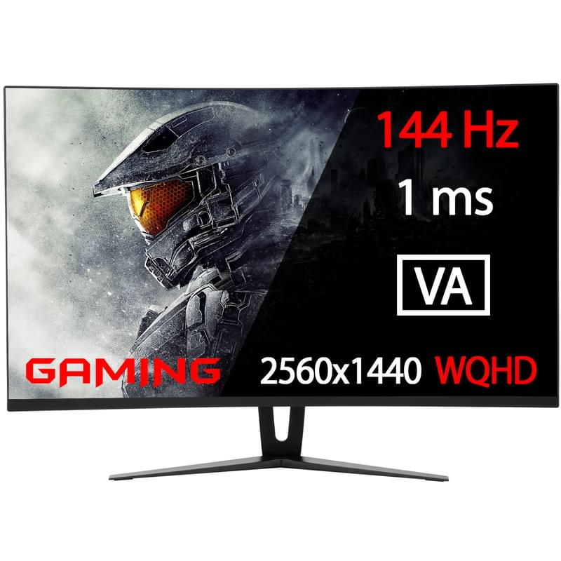 Монитор Игровой 32" Gamemax GMX32CEWQ 2560x1440 16:9 VA 144ГЦ (HDMI+DP+DVI) Curved Black - фото #0, Technodom.kz
