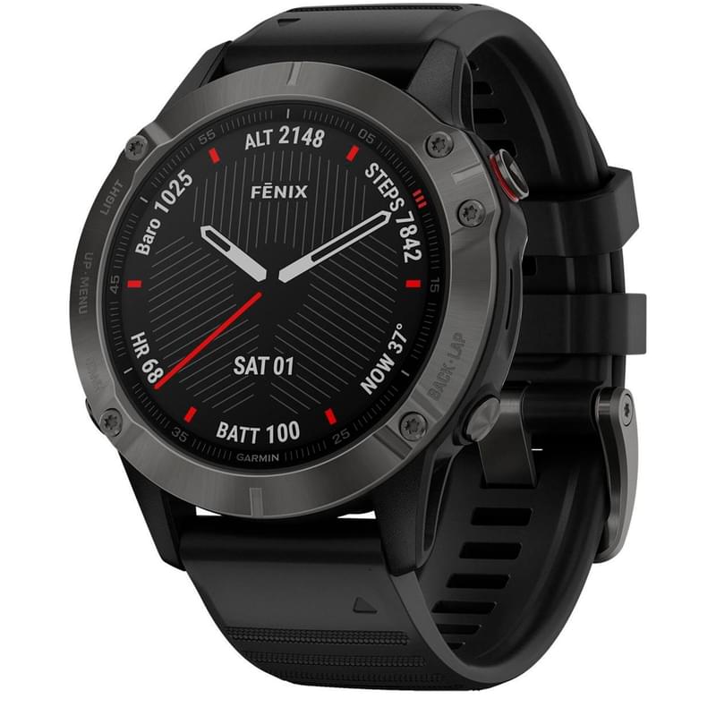 Смарт-часы Garmin Fenix 6X Sapphire Carbon Gray with Black Band - фото #0, Technodom.kz