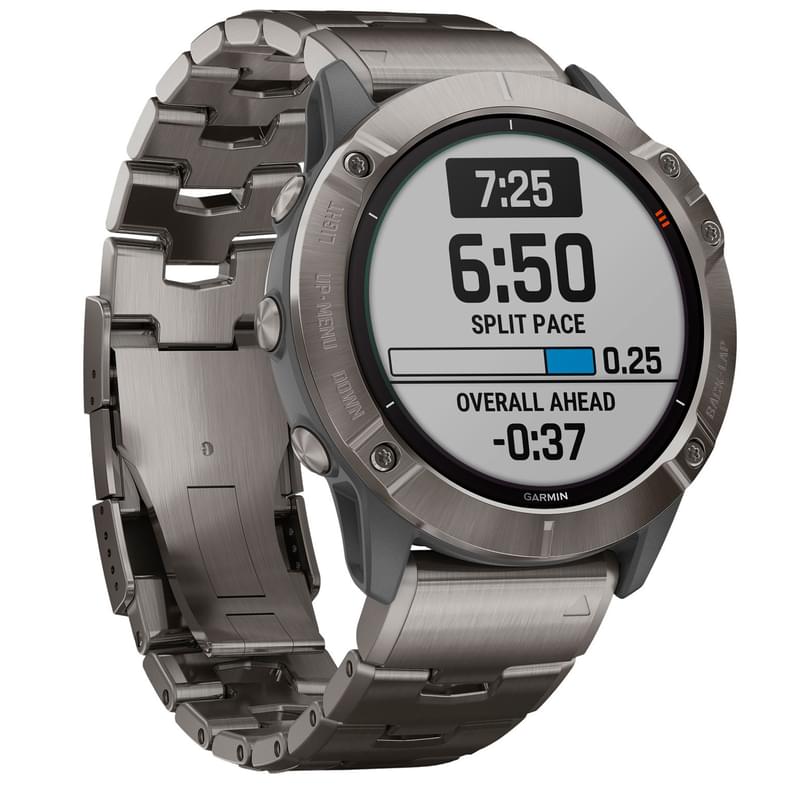Смарт-часы Garmin Fenix 6X Pro Solar Titanium with Titanium Band - фото #0, Technodom.kz