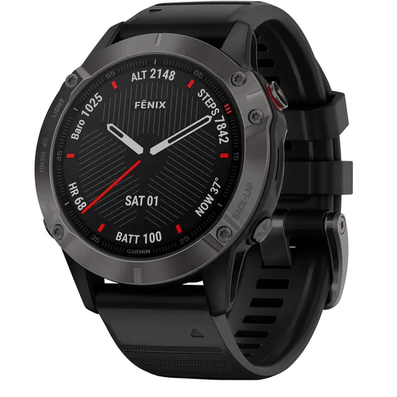 Смарт-часы Garmin Fenix 6 Sapphire Gray with Black Band - фото #0, Technodom.kz