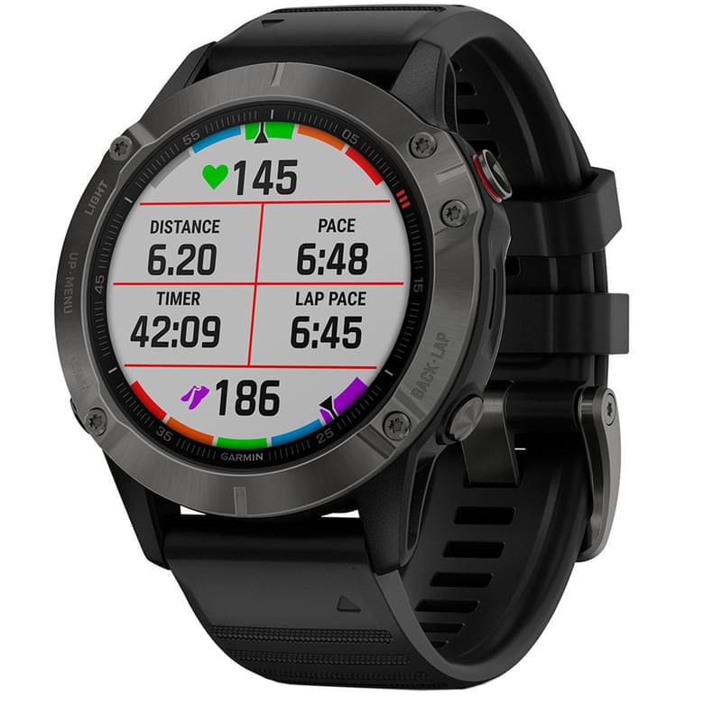 Смарт-часы Garmin Fenix 6 Sapphire Gray with Black Band - фото #1, Technodom.kz