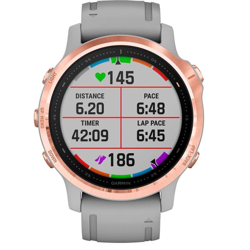 Смарт-часы Garmin Fenix 6S Sapphire Rose Gold with Gray Band - фото #4, Technodom.kz