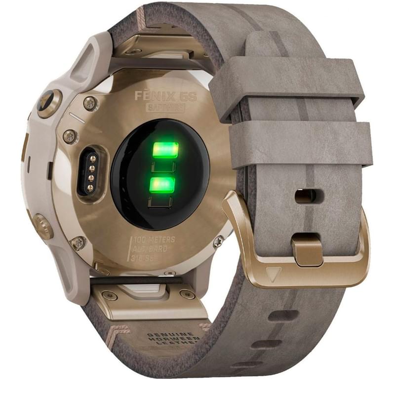 Смарт-часы Garmin Fenix 6S Sapphire Light Gold with Shale Suede Band - фото #7, Technodom.kz