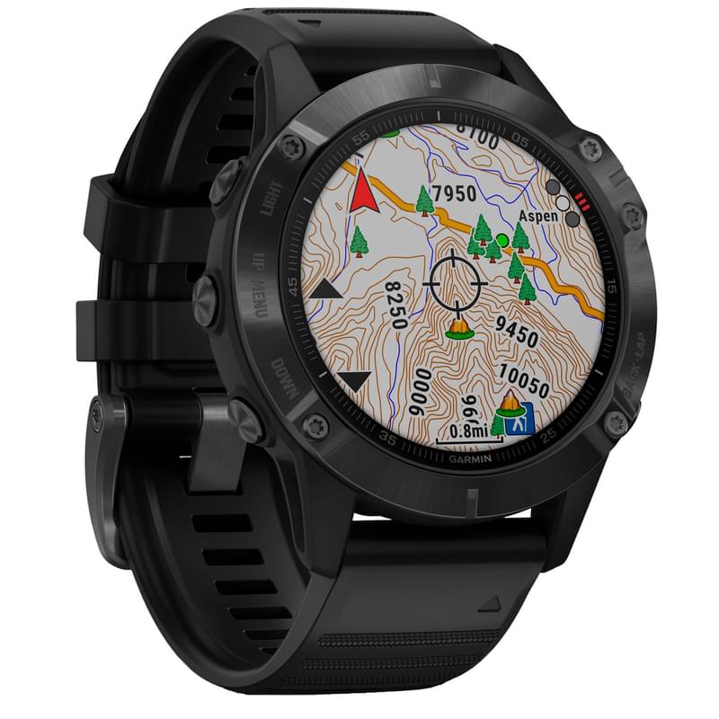 Смарт-часы Garmin Fenix 6 Pro Black with Black Band - фото #1, Technodom.kz