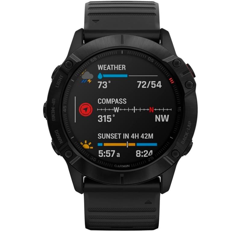 Смарт часы Garmin Fenix 6X Pro Black with Black Band - фото #1, Technodom.kz