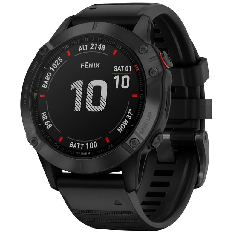 Смарт-часы Garmin Fenix 6 Pro Black with Black Band - фото #0, Technodom.kz