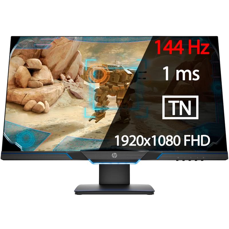 Монитор 27" HP 27mx 4KK74AA 1920x1080 16:9 TN 144ГЦ (HDMI+DP) Black - фото #0, Technodom.kz