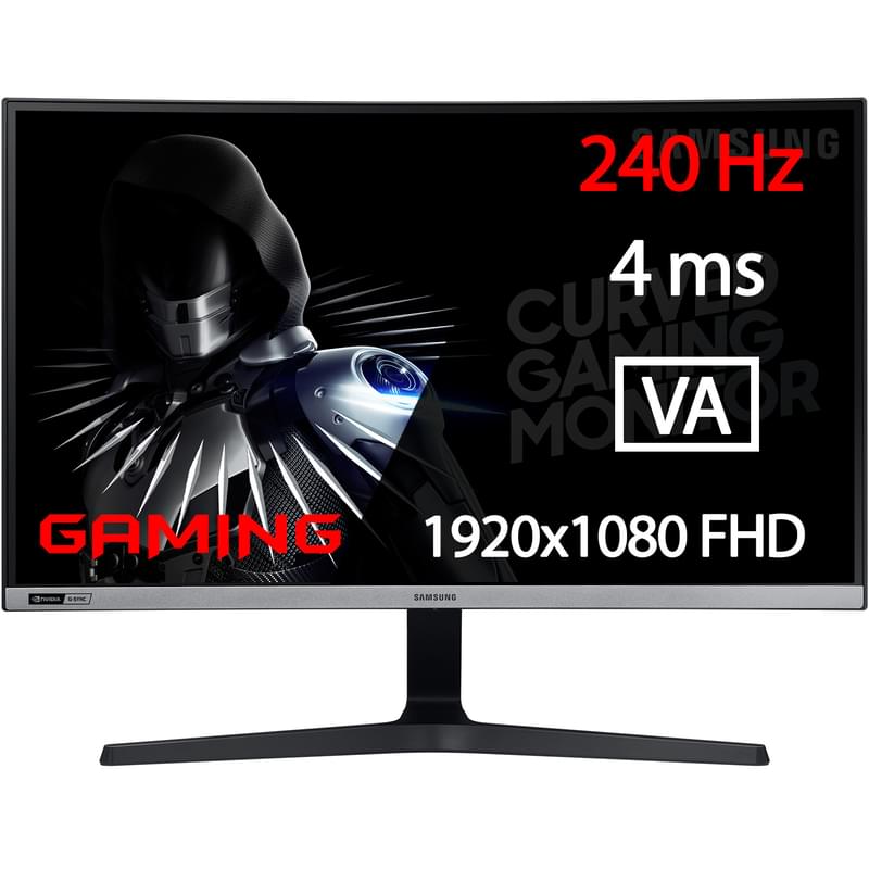 Монитор Игровой 27" Samsung LC27RG50FQIXCI 1920x1080 16:9 VA 240ГЦ (2HDMI+DP) Curved Black - фото #0, Technodom.kz