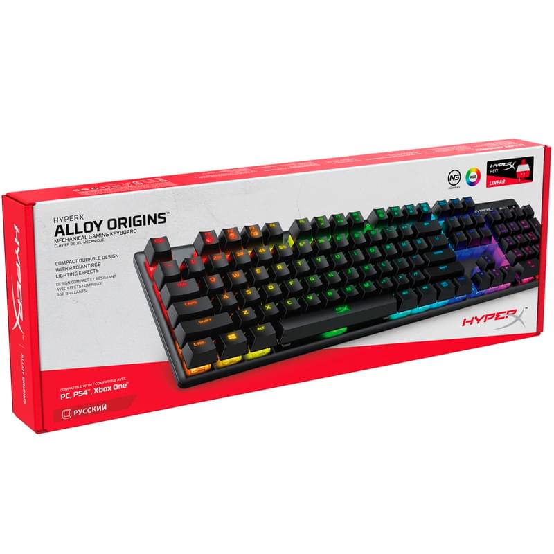 Клавиатура игровая проводная HyperX Alloy Origins RGB, Red Switch - фото #5, Technodom.kz