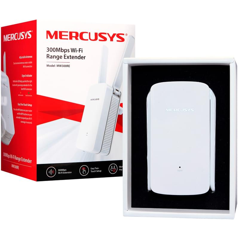 Универсальный усилитель беспроводного сигнала Mercusys MW300RE, 300 Mbps (MW300RE) - фото #5, Technodom.kz