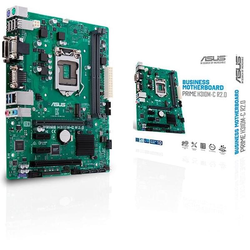 Материнская плата ASUS PRIME H310M-C R2.0 LGA1151 2DDR4 PCI-E 1x16 2x1 (DVI-D+VGA) mATX - фото #4, Technodom.kz