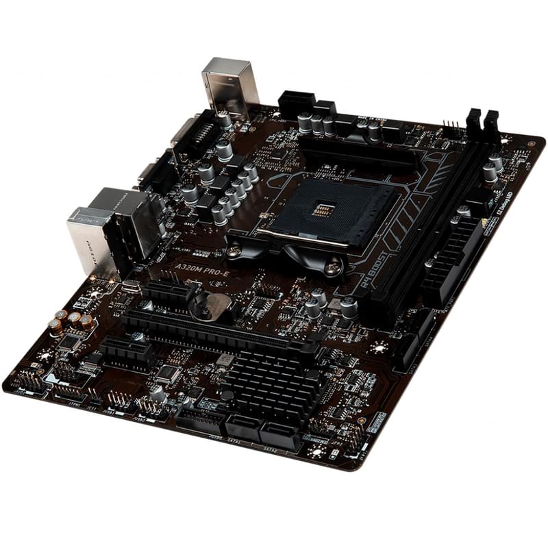 Материнская плата MSI A320M PRO-E AM4 2DDR4 PCI-E 1x16 2x1(DVI-D+VGA) mATX - фото #2, Technodom.kz