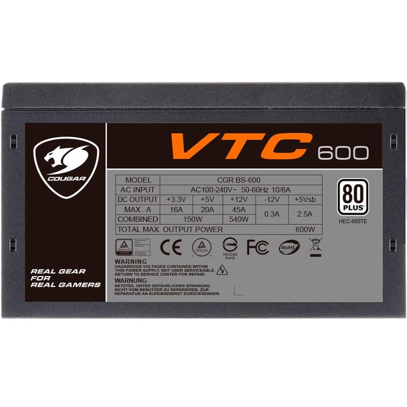 Блок питания 500W Cougar VTC500 ATX 20+4pin, 4+4pin (VTC500) - фото #3, Technodom.kz