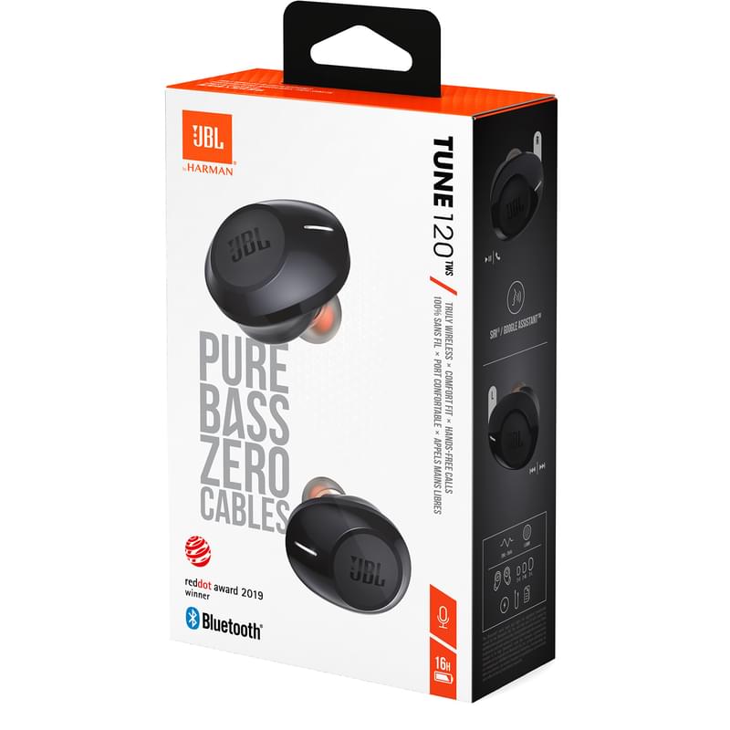 Наушники Вставные JBL Bluetooth Tune 120TWS, Black (JBLT120TWSBLK) - фото #4, Technodom.kz