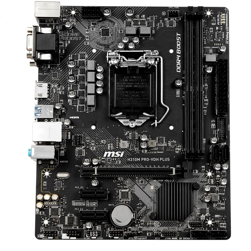 Материнская плата MSI H310M PRO-VDH PLUS LGA1151 2DDR4 PCI-E 1x16 2x1 (HDMI+DVI+VGA) mATX - фото #0, Technodom.kz