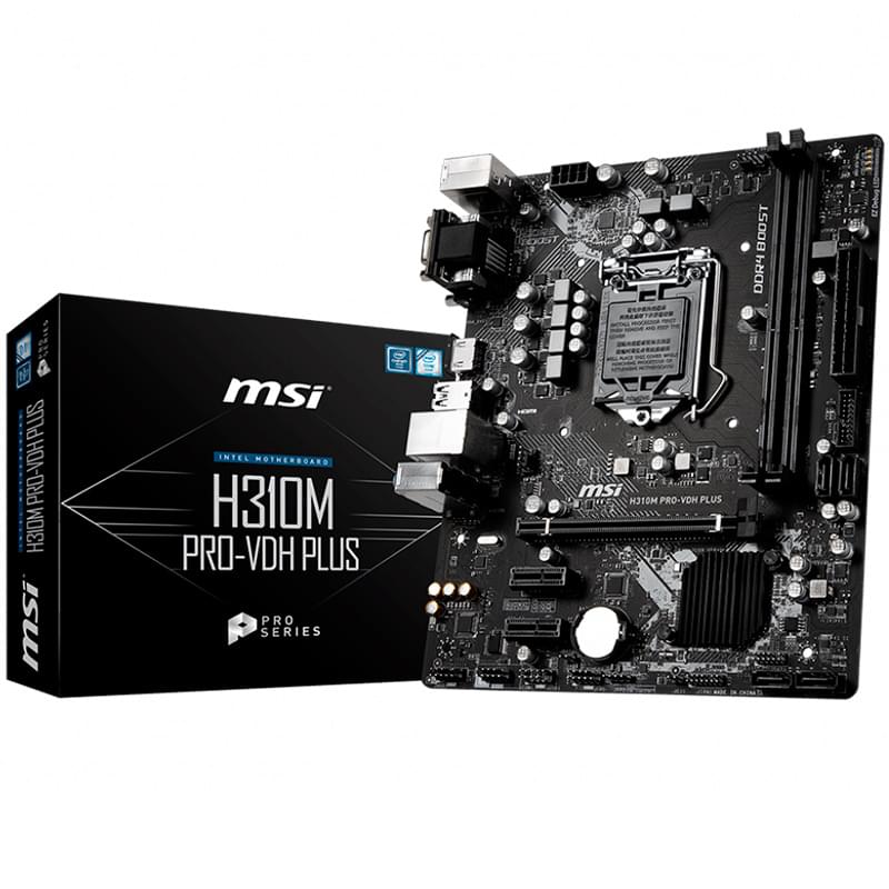 Материнская плата MSI H310M PRO-VDH PLUS LGA1151 2DDR4 PCI-E 1x16 2x1 (HDMI+DVI+VGA) mATX - фото #4, Technodom.kz
