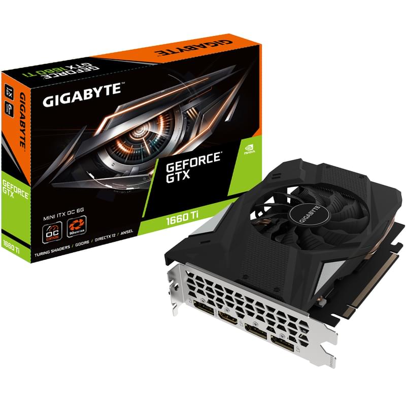 Видеокарта Gigabyte GTX 1660 Ti MINI ITX OC 6GB 192bit/G6 (HDMI+3DP) (GV-N166TIXOC-6GD) - фото #4, Technodom.kz
