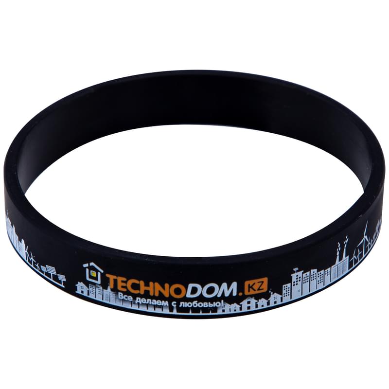 Силиконовый браслет Technodom "City with TD Logo", Black/White (Bracelets_TD4) - фото #0, Technodom.kz