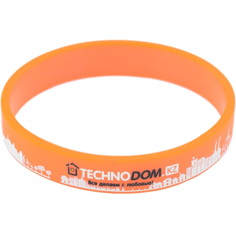 Силиконовый браслет Technodom "City with TD Logo", Orange/White (Bracelets_TD5) - фото #0, Technodom.kz
