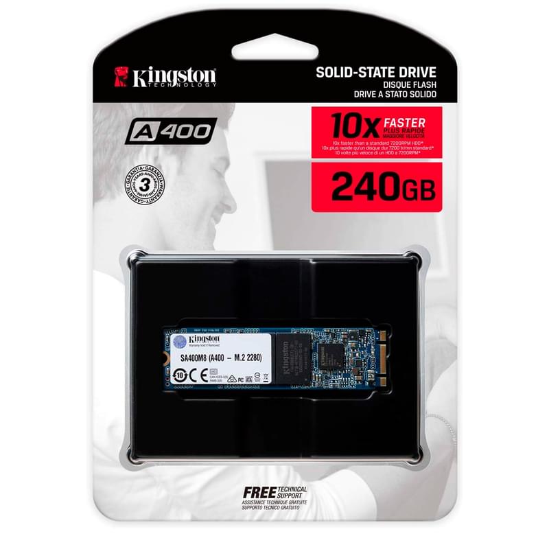 Внутренний SSD M.2 2280 240GB Kingston SATA-III 3D TLC (SA400M8/240G) - фото #2, Technodom.kz